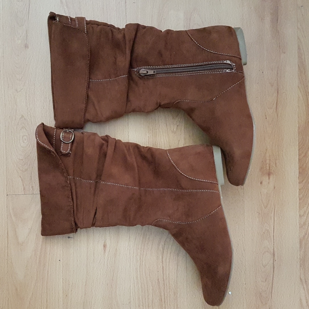 Brown Faux Suede Boots from Girl Confidential